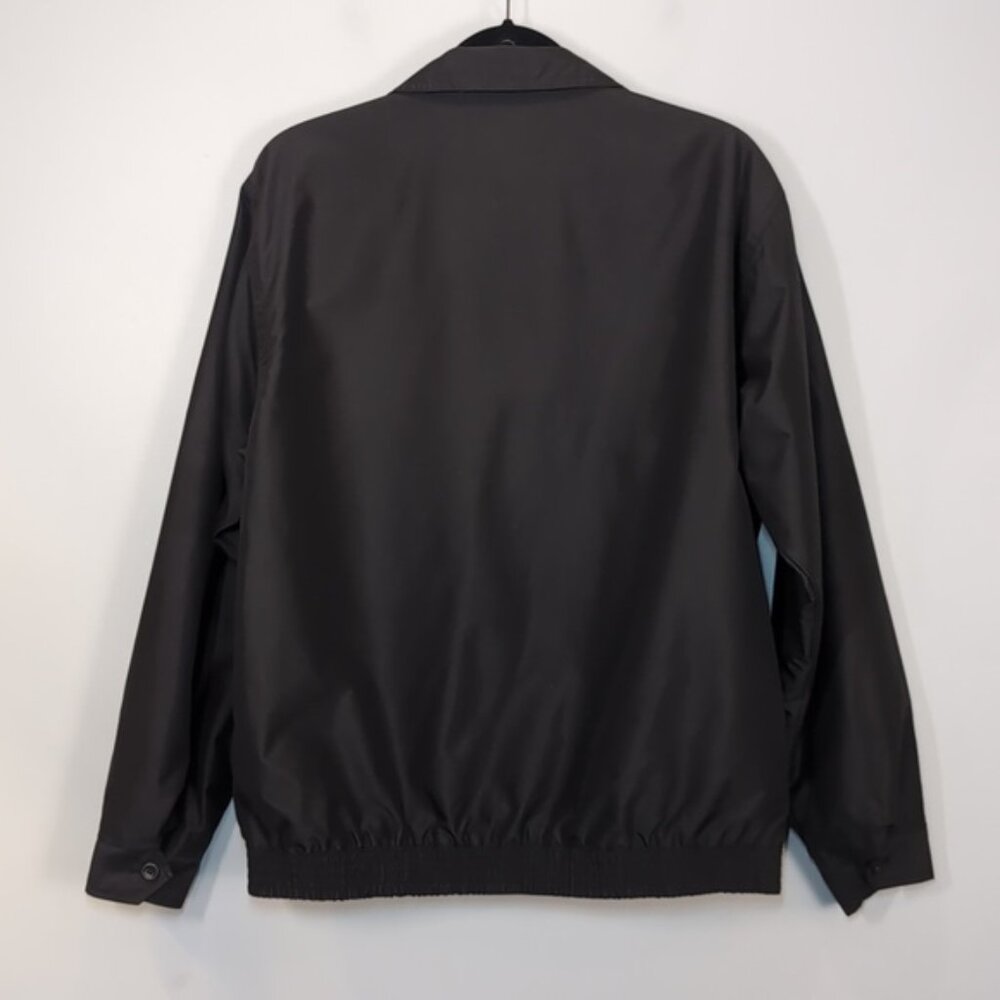 💠Chaps Harrington Jacket Black Full Zip Plaid Lined Mens Medium Lightweight - Picture 10 of 12